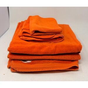 Vintage Groovy Orange Butterfly 6pc Towel Set Cannon JC Penney Utica Rare